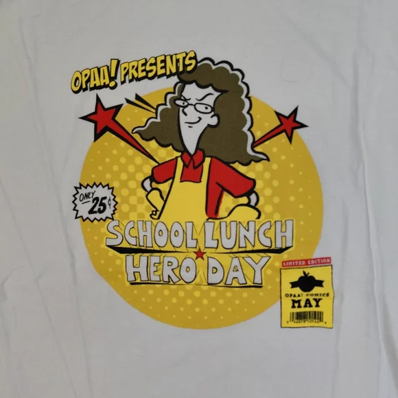 School Lunch Hero Day Comic T Shirt Size XXL - Picture 2 of 4